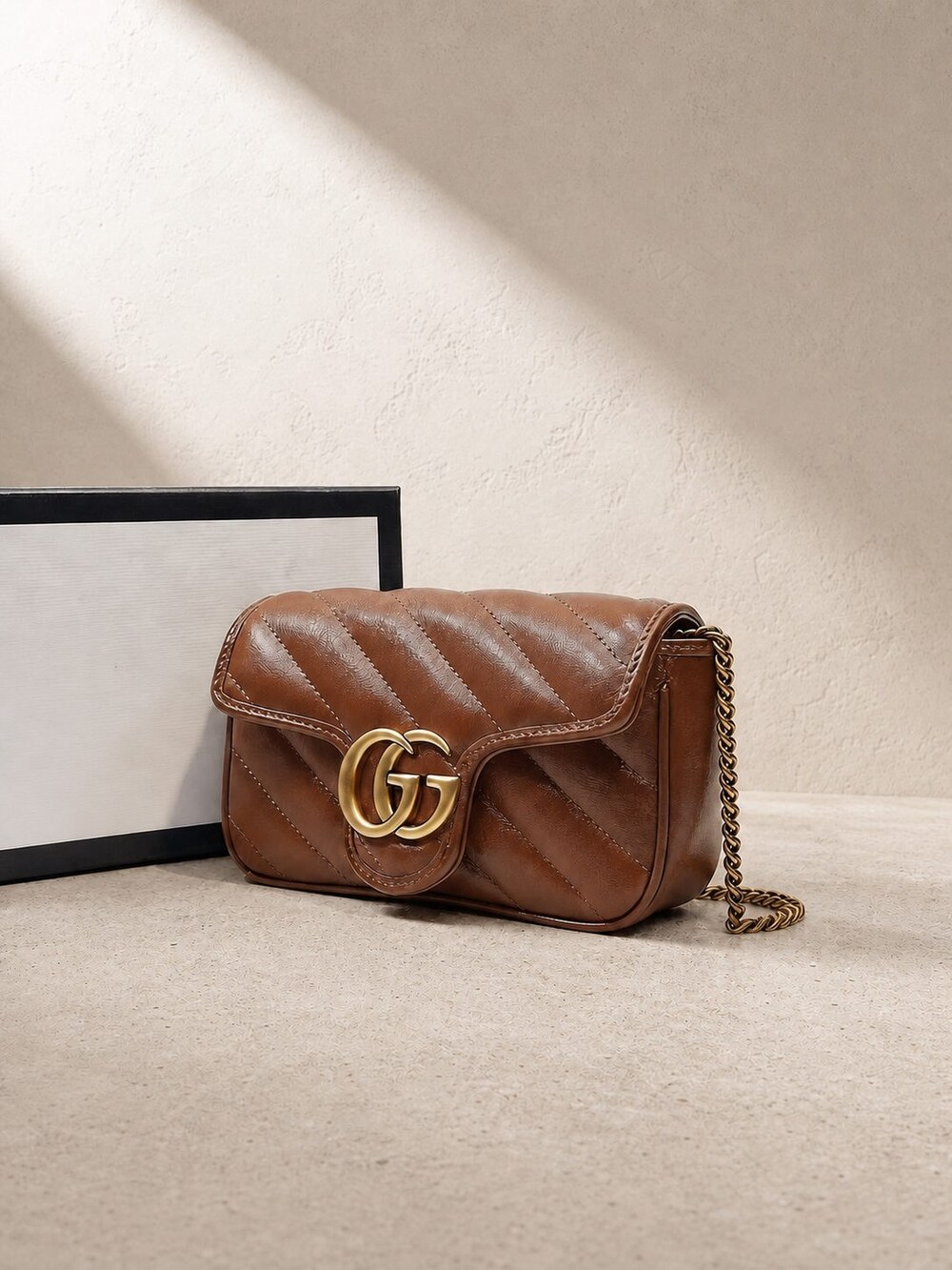 Gucci GG Marmont Super Mini Caramel Matelasse Shoulder Bag - Picture 3 of 6